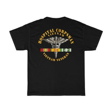 Load image into Gallery viewer, Unisex Heavy Cotton Tee - Hospital Corpsman - Vietnam Veteran with Vietnam Service Ribbons - Back Only

