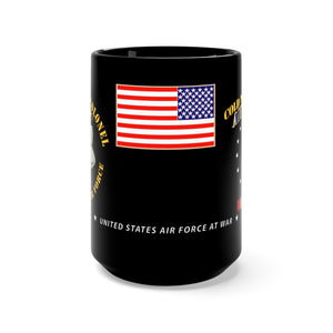 Black Mug 15oz - USAF - Lieutenant Colonel (Retired) - Cold War Veteran wit