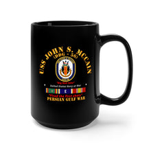 Load image into Gallery viewer, Black Mug 15oz - Navy - Destroyer - USS John S McCain - 2003 Gulf War w Ship Ribbons
