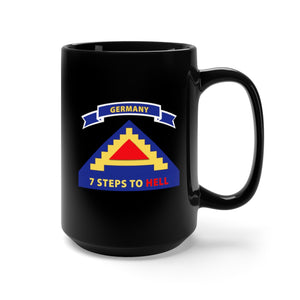 Black Mug 15oz - Army - 7th United States Army W 7 Steps Hell W Scroll