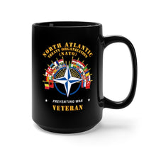 Load image into Gallery viewer, Black Mug 15oz - Army - NATO - Preventing War - Veteran X 300
