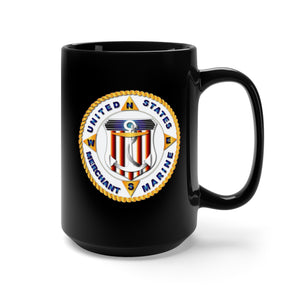 Black Mug 15oz - USMM - Emblem - US Merchant Marine