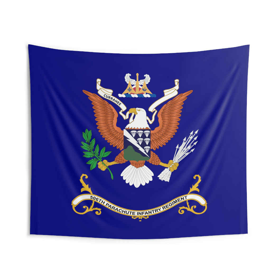 Indoor Wall Tapestries - 506th Parachute Infantry Regiment - CURRAHEE - Regimental Colors Tapestry