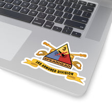 Load image into Gallery viewer, Kiss-Cut Stickers - Army  - 3rd Armored Division - SSI w Br - Ribbon X 300
