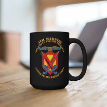 Load image into Gallery viewer, Black Mug 15oz - USMC - 4th Marines Regiment - The Oldest and the Proudest
