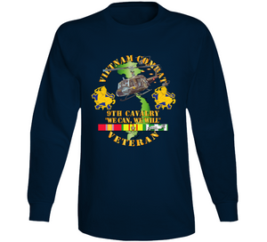 Army - Vietnam Combat Cavalry Veteran w 9th Cav Helicopter V1 Long Sleeve