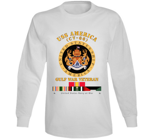 Navy - USS America (CV-66) - Gulf War Vet w Gulf  War SVC V1 Long Sleeve