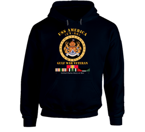 Navy - USS America (CV-66) - Gulf War Vet w Gulf  War SVC V1 Hoodie