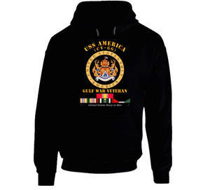 Navy - USS America (CV-66) - Gulf War Vet w Gulf  War SVC V1 Hoodie