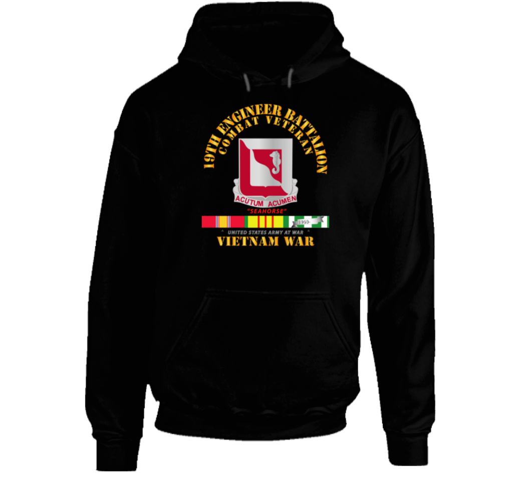 Army - 19th Engineer Battalion - w VN SVC Hoodie