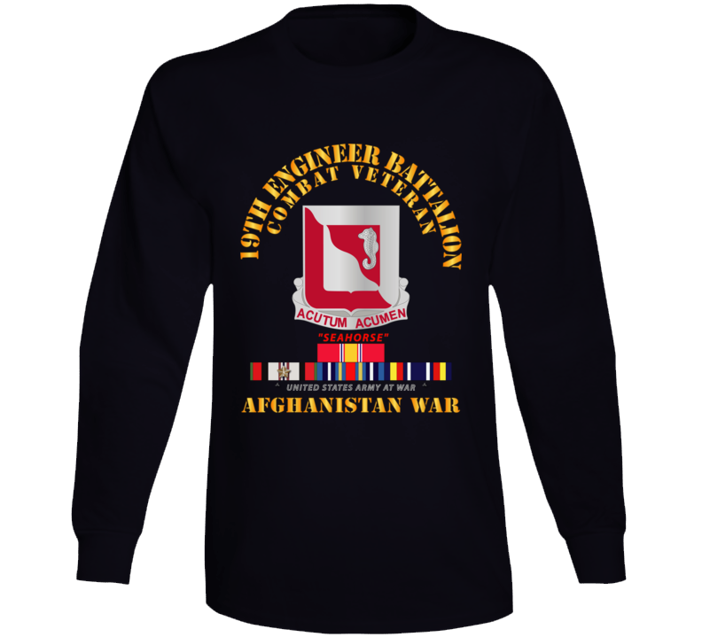 Army - 19th Engineer Battalion - Afghanistan War w SVC Long Sleeve