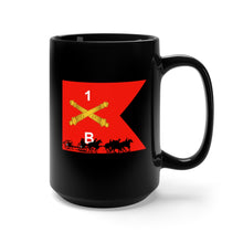 Load image into Gallery viewer, Black Mug 15oz - Union Army - Bravo Battery 1st Rhode Island Light Artillery with Guidon in Back
