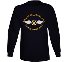 Load image into Gallery viewer, Navy - Rate - Aviation Boatswain&#39;s Mate - Gold Anchor w Txt Long Sleeve

