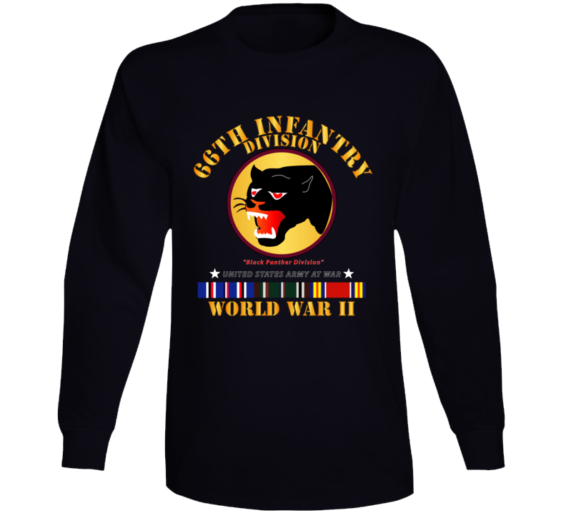 Army - 66th Infantry Division - Black Panther Division - WWII w EU SVC Long Sleeve