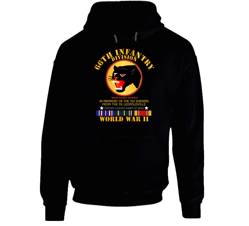 Army - 66th Infantry Div - Black Panther Div - WWII w SS Leopoldville w EU SVC V1 Hoodie