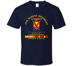 Usmc - 4th Marine Regiment - Battle Of Corregidor - Wwii W Pac Svc Classic T Shirt