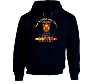 Usmc - 4th Marine Regiment - Battle Of Corregidor - Wwii W Pac Svc Hoodie