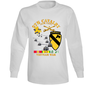 Army - 9th Cavalry (Air Cav) - 1st  Cav Division w SVC V1 Long Sleeve