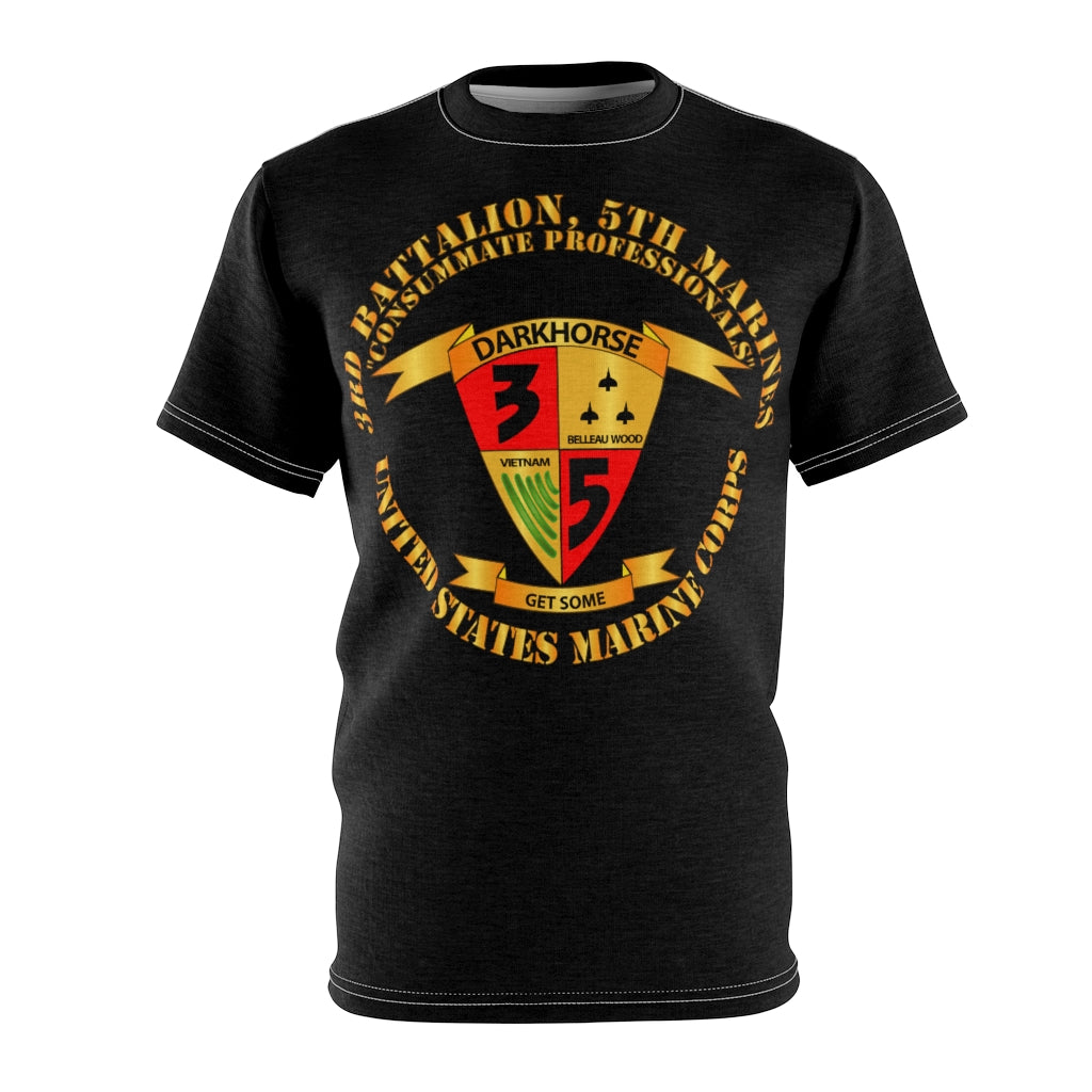 Unisex AOP Cut & Sew Tee - USMC - 3rd Battalion, 5th Marines - Dark Horse