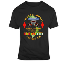 Load image into Gallery viewer, Army - Vietnam Combat Vet - P Co 75th Infantry (Ranger) - 5th Inf Div SSI V1 Classic T Shirt
