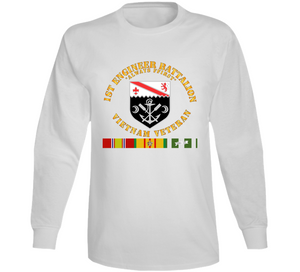 Army - 1st Engineer Battalion - Always First - Vietnam Vet  w VN SVC Long Sleeve