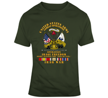 Load image into Gallery viewer, Army - US Army Against Axis of Evil - w Iraq SVC Ribbons - OIF V1 Classic T Shirt
