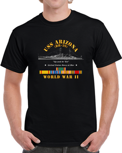Navy - Battleship - Uss Arizona Wwii W Svc Ribbons