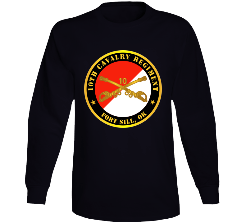 Army - 10th Cavalry Regiment - Fort Sill, Ok W Cav Branch Long Sleeve