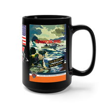 Load image into Gallery viewer, Black Mug 15oz - USMM - Teamwork Wins - You Build&#39;em, We Sail&#39;em
