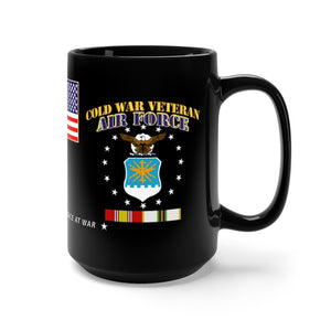 Black Mug 15oz - USAF - Lieutenant Colonel (Retired) - Cold War Veteran wit