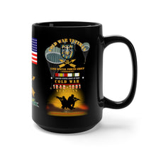 Load image into Gallery viewer, Black Coffee Mug 15oz - Army - SOF - Cold War Veteran - 12th Special Forces Group (Airborne) with Cold War Service Ribbons
