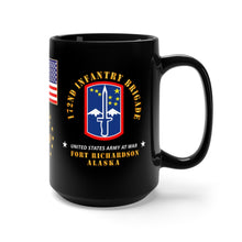 Load image into Gallery viewer, Black Mug 15oz - Army - 172nd Infantry Brigade, Ft. Richardson, AK with Cold War Ribbons
