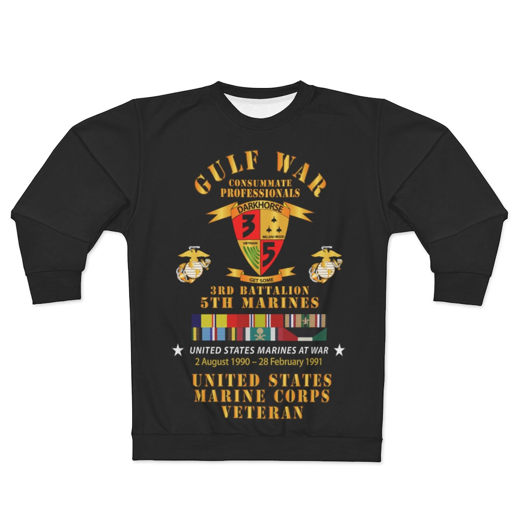 AOP Unisex Sweatshirt - USMC - Gulf War Veteran - 3rd Bn, 5th Marines w CAR GULF SVC