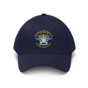 Twill Hat - Navy - Search and Rescue Swimmer  - Hat - Direct to Garment (DTG) - Printed