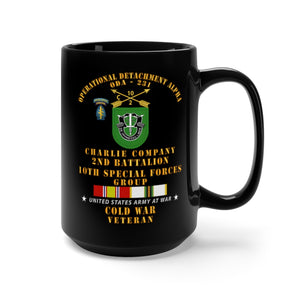 Black Mug 15oz - Army - ODA 231 - C Co, 2nd Bn 10th SFG w COLD SVC