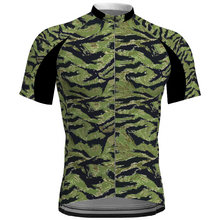 Load image into Gallery viewer, Tiger Stripe Jungle Camo All Over Print Men&#39;s Cycling Shirt Custom Activewear Cycling Top
