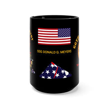 Load image into Gallery viewer, Black mug 15oz -  Army - 66th Infantry Div - Black Panther Div - WWII w SS Leopoldville w EU SVC - SSG Donald G Meyers
