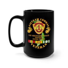 Load image into Gallery viewer, Black Mug 15oz - USMC - Vietnam Combat Vet - 1st MP Bn - DaNang - VN  SVC
