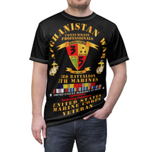 Load image into Gallery viewer, Unisex AOP Cut &amp; Sew Tee - USMC - Afghanistan War Veteran - 3rd Bn, 5th Marines - OEF w CAR AFGHAN SVC
