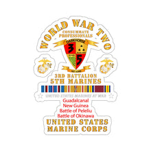 Load image into Gallery viewer, Kiss-Cut Stickers - USMC - WWII  - 3rd Bn, 5th Marines - w PAC SVC
