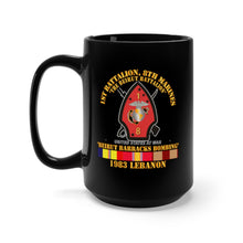 Load image into Gallery viewer, Black mug 15oz -  USMC - 1st Bn, 8th Marines - Beirut barracks bombing w SVC
