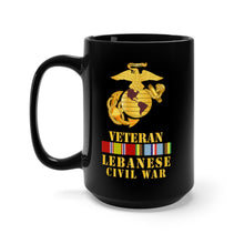 Load image into Gallery viewer, Black Mug 15oz - USMC - EGA -Lebanese Civil War Vet w AFEM SVC
