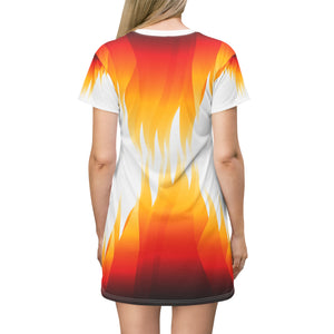 T-Shirt Dress (AOP) - Flaming Dress