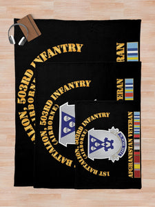 Army - 1st Bn 503rd Infantry - Afghanistan Veteran X 300 Throw Blanket