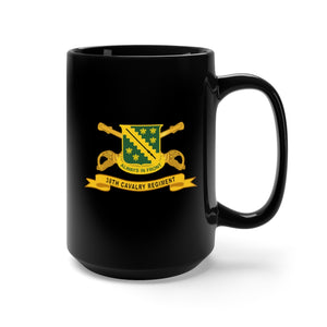Black Mug 15oz - Army  - 38th Cavalry Regiment w Br - Ribbon X 300