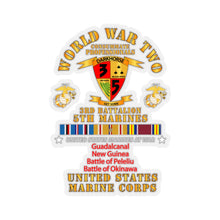 Load image into Gallery viewer, Kiss-Cut Stickers - USMC - WWII  - 3rd Bn, 5th Marines - w PAC SVC
