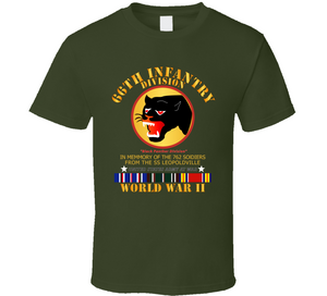 Army - 66th Infantry Div - Black Panther Div - Wwii W Ss Leopoldville W Eu Svc T Shirt