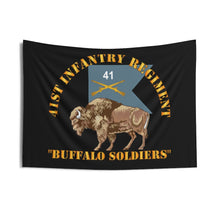 Load image into Gallery viewer, Indoor Wall Tapestries - Army - 41st Infantry Regiment - Buffalo Soldiers w 41st Inf Guidon X 300
