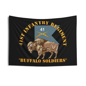 Indoor Wall Tapestries - Army - 41st Infantry Regiment - Buffalo Soldiers w 41st Inf Guidon X 300