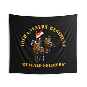 Indoor Wall Tapestries - Army - 10th Cavalry Regiment w Cavalrymen - Buffalo Soldiers